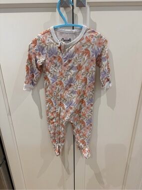 Coccoli 3m Peach & Lavender Floral Footed One-Piece